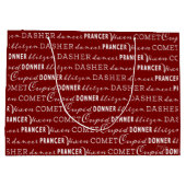 Red Christmas Gift Bag | Santa's Reindeer Große Geschenktüte (Rückseite)