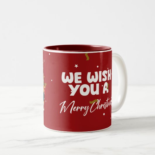 Red Christmas Gift Mug Zweifarbige Tasse (VorderseiteRechts)