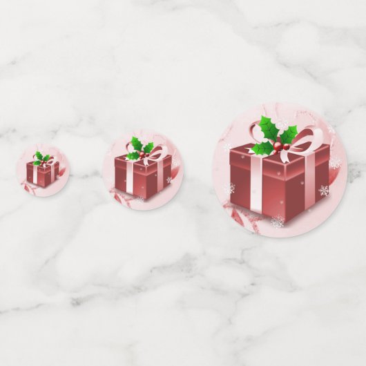 Red Christmas Gift Table Confetti Konfetti (Vorderseiten)