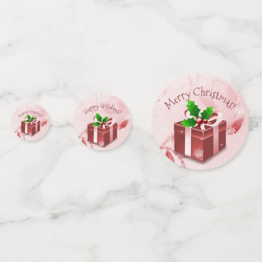 Red Christmas Gift Table Confetti Konfetti (Rückseiten)