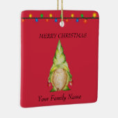 Red Christmas Gnomes Keramikornament (Rechts)
