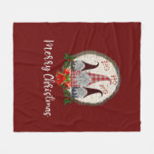 Red Christmas Gnomes Trendy Elves Fleecedecke (Vorderseite (Horizontal))