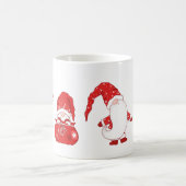 Red Christmas Gnomes with Santa Sack Kaffeetasse (Mittel)