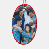 Red Christmas Green Foto wünscht Keramik Ornament (Links)