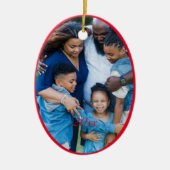 Red Christmas Green Foto wünscht Keramik Ornament (Vorne)