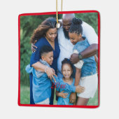 Red Christmas Green Foto wünscht Keramikornament (Links)