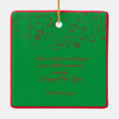 Red Christmas Green Foto wünscht Keramikornament (Rückseite)