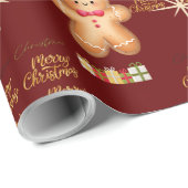 red Christmas happy day and Christmas stocking Geschenkpapier (Rolleneckpunkt)