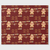 red Christmas happy day and Christmas stocking Geschenkpapier (Flach)