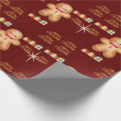 red Christmas  happy day and Christmas stocking Geschenkpapier (Ecke)
