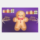 red Christmas  happy day and Christmas stocking Geschenkpapier Set (Vorderseite 2)