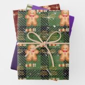 red Christmas happy day and Christmas stocking Geschenkpapier Set (Beispiel)