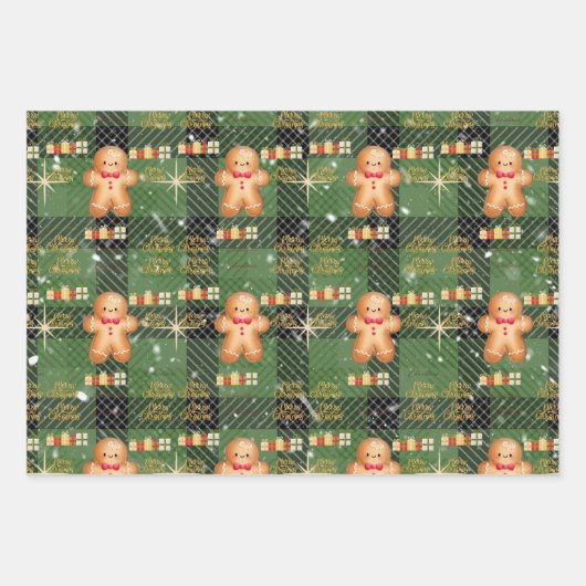 red Christmas happy day and Christmas stocking Geschenkpapier Set (Vorderseite)