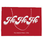 Red Christmas Ho Ho Ho Geschenktaschen Große Geschenktüte (Rückseite)