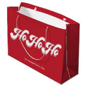 Red Christmas Ho Ho Ho Geschenktaschen Große Geschenktüte (Rückseite Schrägansicht)