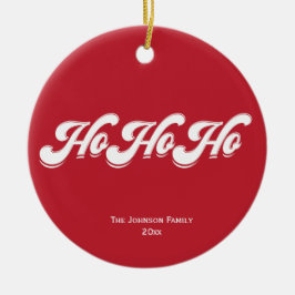 Red Christmas Ho Ho Ho Ho Tree Ornament
