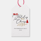 Red Christmas Holiday Cheers Geschenkanhänger (Vorderseite)