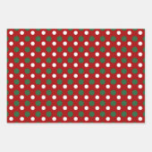 Red Christmas Holidays Polka Dots Pattern Geschenkpapier Set (Vorderseite 2)