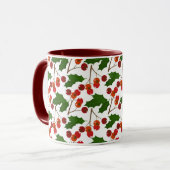 Red Christmas Holly Berries | Urlaub Tasse (Vorderseite Links)