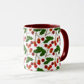 Red Christmas Holly Berries | Urlaub Tasse (VorderseiteRechts)