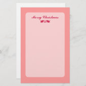 Red Christmas Holly Verlasse Briefpapier (Vorne/Hinten)