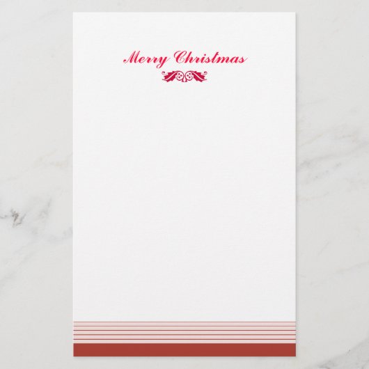 Red Christmas Holly Verlasse Briefpapier (Vorderseite)