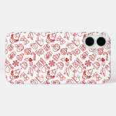 Red Christmas Icon Muster Case-Mate iPhone Hülle (Rückseite (Horizontal))
