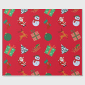 Red Christmas Icons Geschenkpapier (Flach)