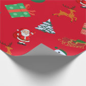 Red Christmas Icons Geschenkpapier (Ecke)