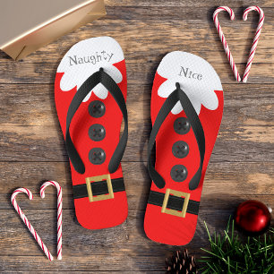 Red Christmas im Juli Custom Festive Flip Flops Badesandalen