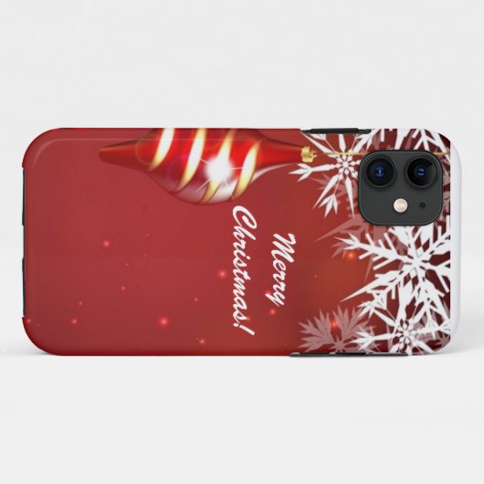 Red Christmas iPhone Case (Rückseite (Horizontal))