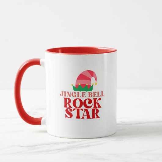 Red Christmas Jingle Bell Rock Star Tasse (Links)