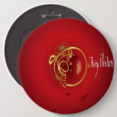 Red Christmas Jingle Bells haben einen gesegneten  Button (Vorne & Hinten)