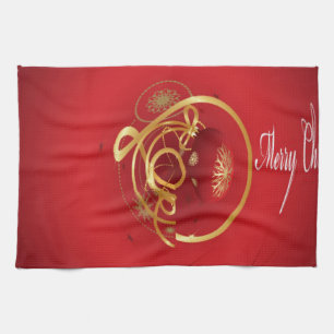 Red Christmas Jingle Bells haben einen gesegneten Geschirrtuch