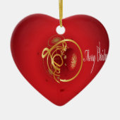 Red Christmas Jingle Bells haben einen gesegneten  Keramikornament (Vorne)