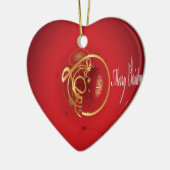 Red Christmas Jingle Bells haben einen gesegneten Keramikornament (Links)