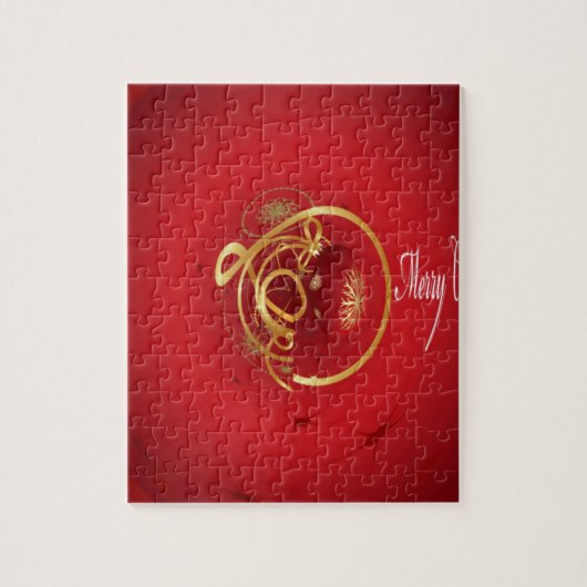 Red Christmas Jingle Bells haben einen gesegneten Puzzle (Vertikal)
