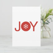 Red Christmas Joy Weihnachtskarte Feiertagskarte (Stehend Vorderseite)