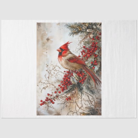 Red Christmas Kardinal Seidenpapier (Vorderseite)