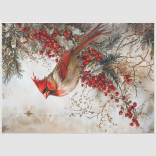 Red Christmas Kardinal Seidenpapier