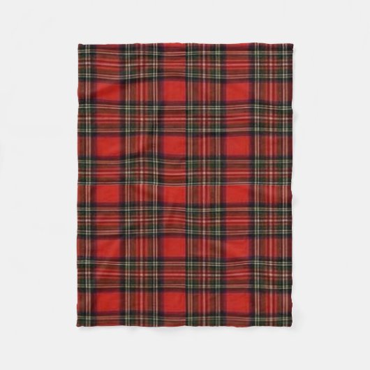 Red Christmas Kariert Pattern Fleecedecke (Vorderseite)