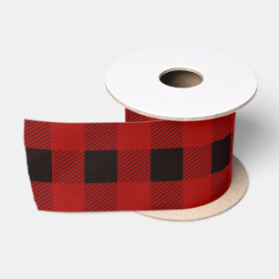 Red Christmas Karierte Muster Custom Satinband
