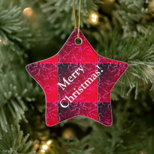 Red Christmas Keramik Star Ornament
