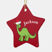 Red Christmas Kids Dinosaurier Santa Star Custom Keramik Ornament (Links)