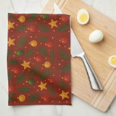 Red Christmas Kitchen Handtuch - Klassischer Holid (Viertel Falte)