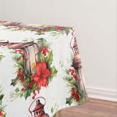 Red Christmas Lantern Poinsettia und Button Patter Tischdecke (Beispiel)