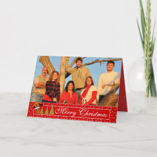 Red Christmas lustige Reindeer Holiday Card Feiertagskarte