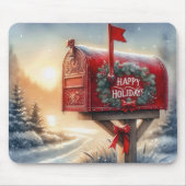 Red Christmas Mailbox in Snow Mousepad (Vorne)