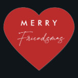 Red Christmas Merry Friendsmas Gastgeschenke Herz-Aufkleber<br><div class="desc">Red Christmas Merendsmas Gastgeschenke Stickers</div>