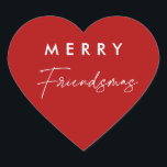 Red Christmas Merry Friendsmas Gastgeschenke Herz-Aufkleber<br><div class="desc">Red Christmas Merendsmas Gastgeschenke Stickers</div>